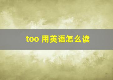 too 用英语怎么读